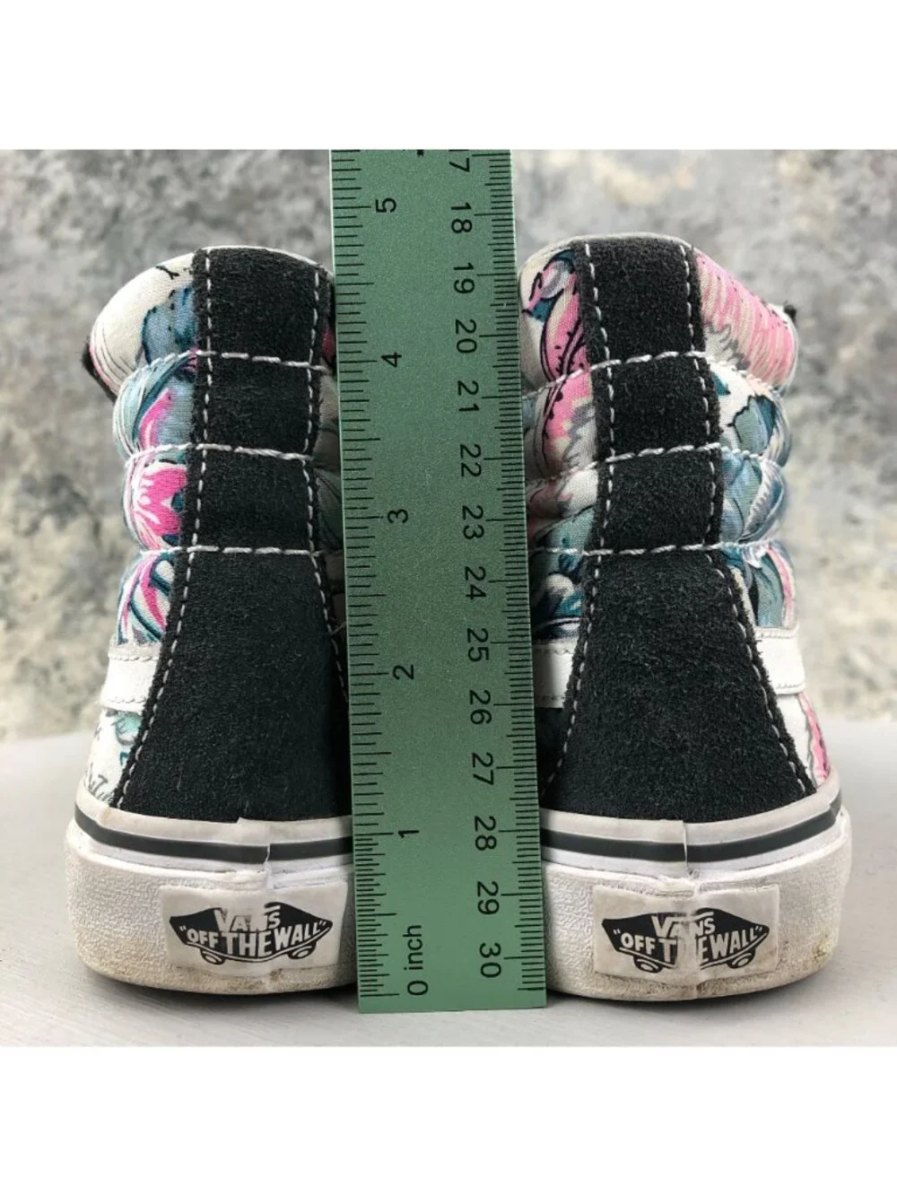 Vans Unisex Size 5.5M 7W Sk8-Hi Slim Island Vibes Grey White Blue Pink Sneakers